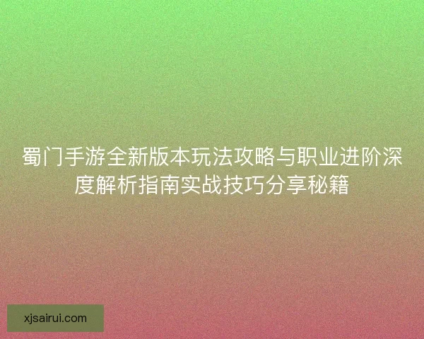 蜀门手游全新版本玩法攻略与职业进阶深度解析指南实战技巧分享秘籍